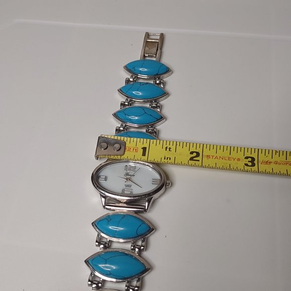 Silver Tone Metal And Blue Plastic Watch - Picture 7 of 12